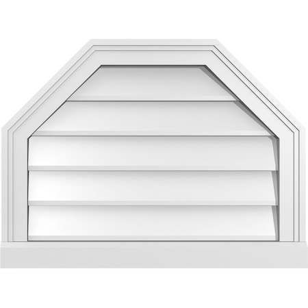 Ekena Millwork Octagonal Top Surface Mount PVC Gable Vent w/ 2"W x 2"P Brickmould Sill Frame, 24"W x 18"H GVPOT24X1803SN